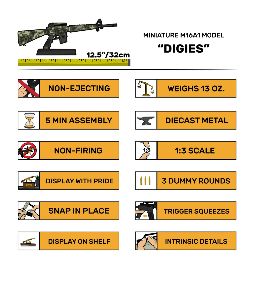 Goat Guns Mini M16A1 1:3 Scale Model - Camo