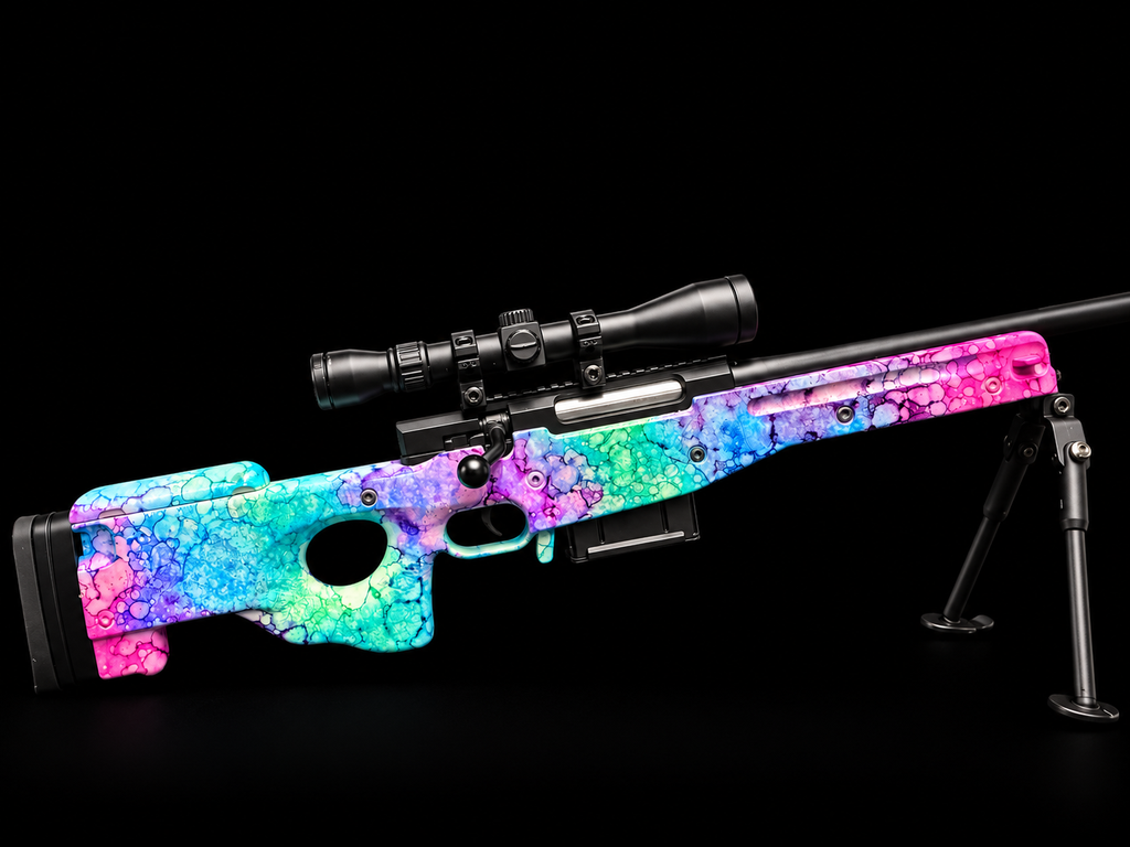 Custom painted SR Sniper - Cotton Candy Chaos