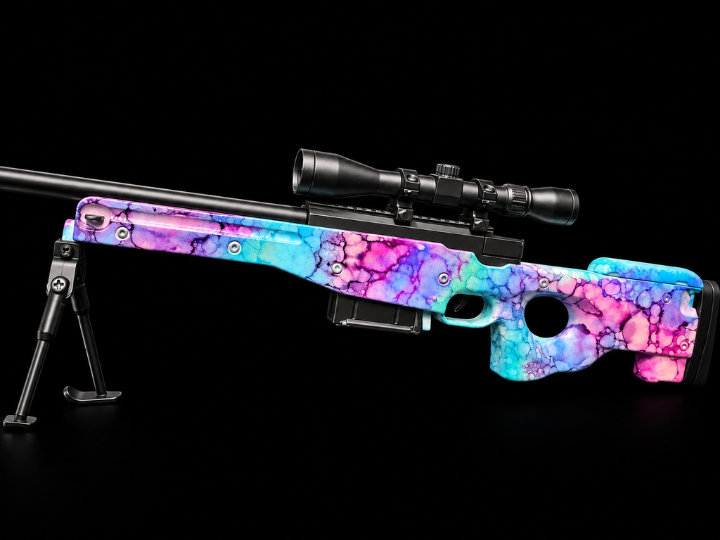 Custom painted SR Sniper - Cotton Candy Chaos