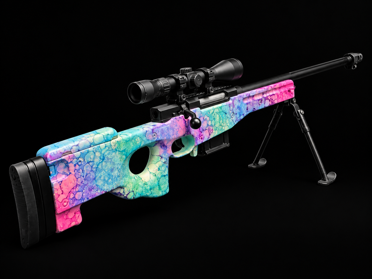 Custom painted SR Sniper - Cotton Candy Chaos