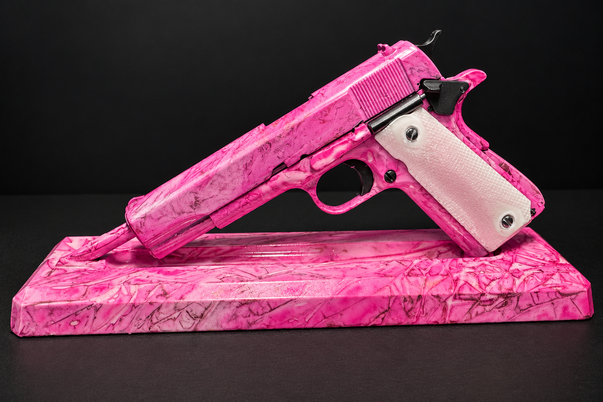 Custom painted pair of 1911's - Boys vs Girls
