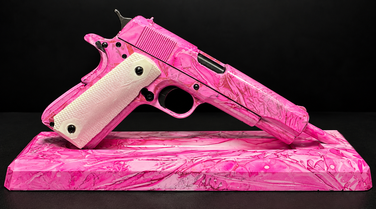 Custom painted pair of 1911's - Boys vs Girls
