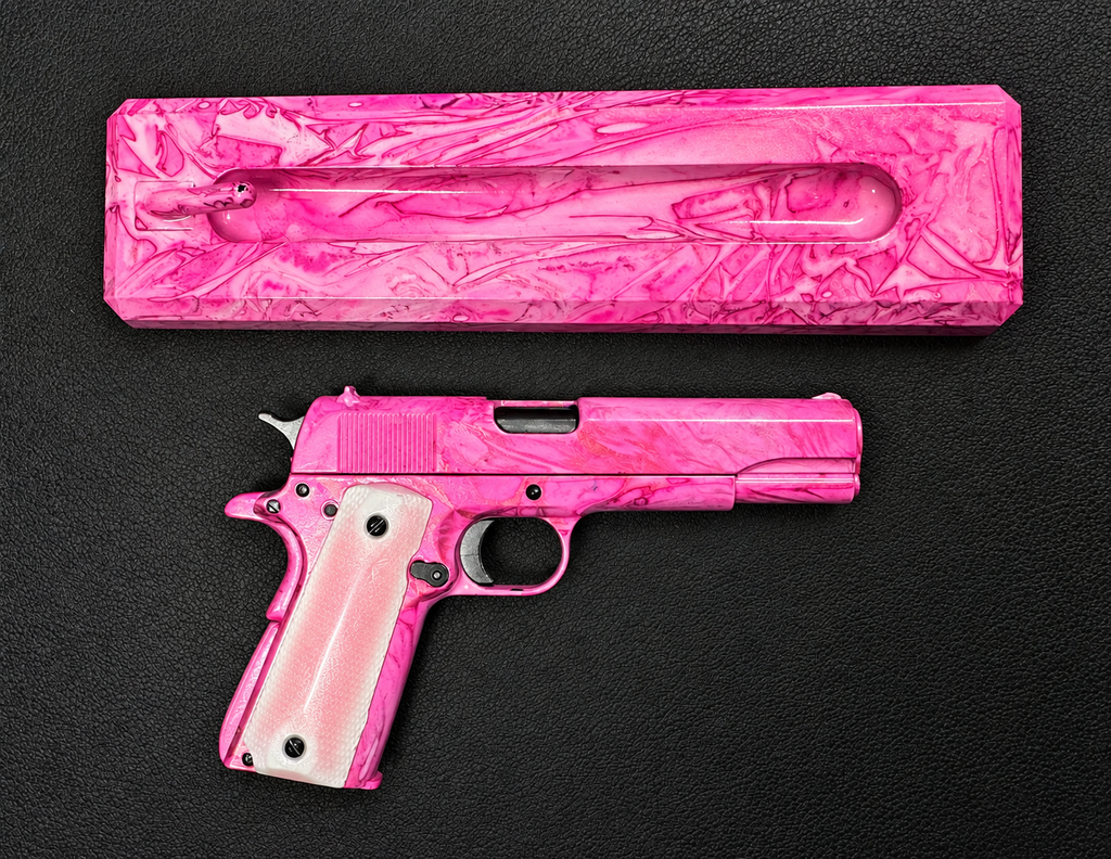 Custom painted pair of 1911's - Boys vs Girls